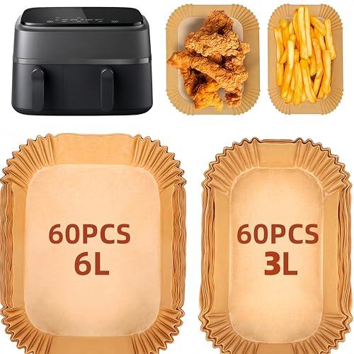 CaiTang Carta da Forno per Friggitrice ad Aria Philips Dual Basket 3000 Series 9L - 120 Pezzi