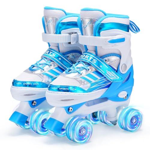 Pattini a Rotelle per Bambina, Regolabili a 4 Ruote Luminose