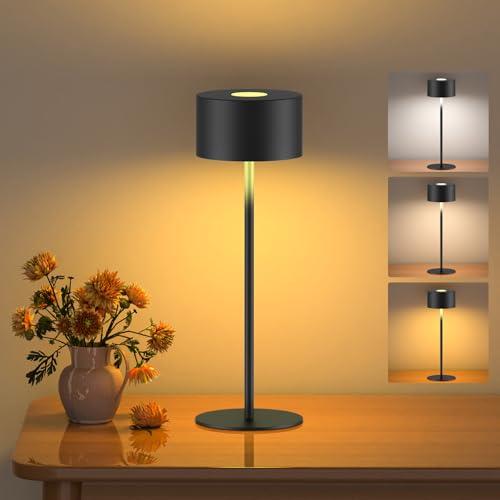 Lampada da Tavolo LED Portatile Touch, Dimmerabile, 3 Temperature di Colore, IP54