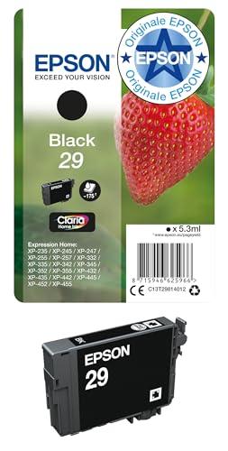Epson Serie 29 Standard Fragole - Cartucce originali Claria Home per Stampante Inkjet, Single Pack 1 Colore (Nero) Formato STD, Stampe Casa/Ufficio fino 175 Pagine, Confezione Retail