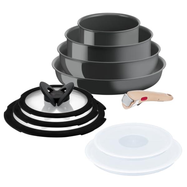 Lagostina Ingenio Vivissima Set 10 Pezzi: Ceramica Antiaderente e Manico Rimovibile per una Cucina Versatile