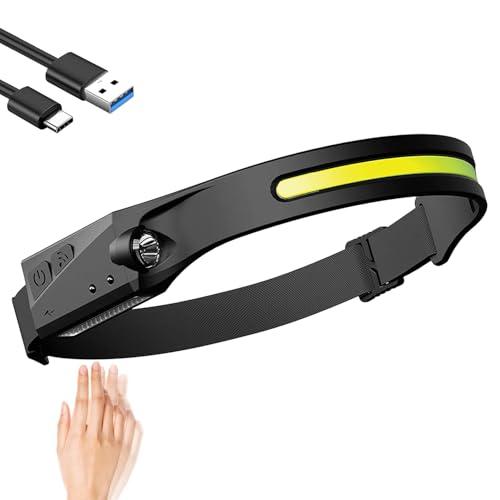 Dealeez Torcia Frontale LED Ricaricabile USB con Sensore di Movimento