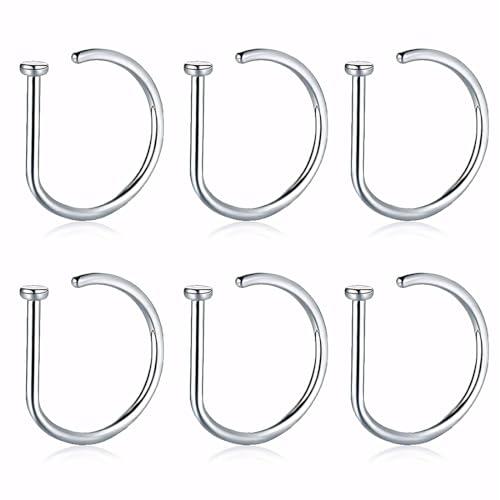 EIHI Anelli al Naso in Acciaio Inossidabile - Confezione da 6