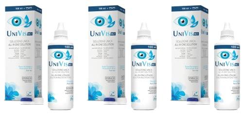 Univis Bio Soluzione Unica Lenti a Contatto - 3x100ml + 3 Portalenti