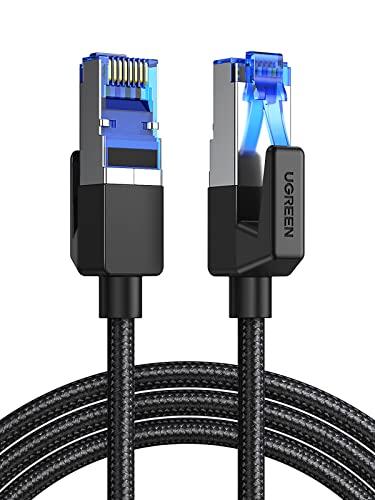 UGREEN Cavo Ethernet Cat 8 Nylon, 40Gbps 2000MHz Alta Velocità Cavo Lan, Cavo di Rete F/FTP per Gaming PS5/PS4 Router Modem Compatibile con Cat 7/Cat 6/Cat 5, 1 Metro
