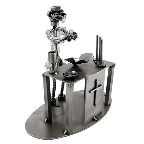 Sacerdote in Metallo - Scultura Artigianale Made in Italy