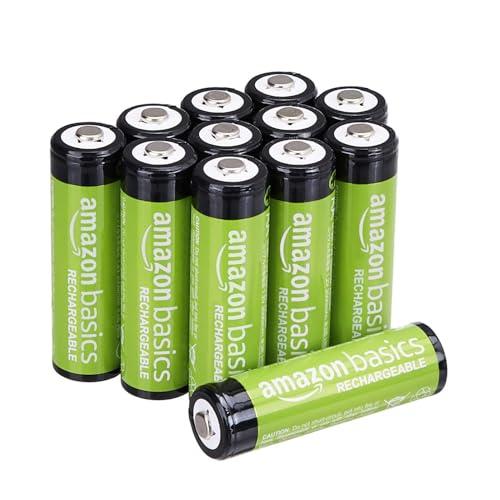 Amazon Basics Batterie Ricaricabili AA NiMh 2000 mAh (Confezione da 12)