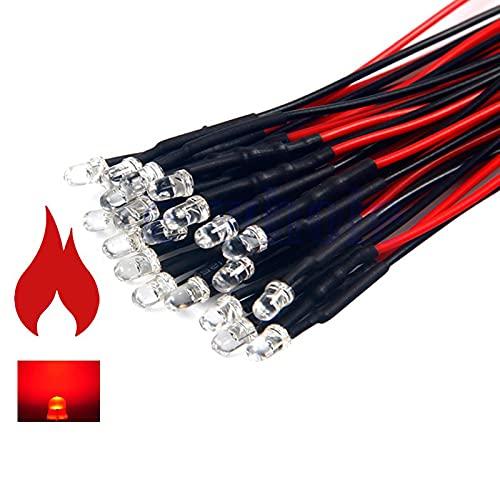 Diodi LED 3mm Effetto Fuoco Rosso 12V - Confezione da 10 Pezzi