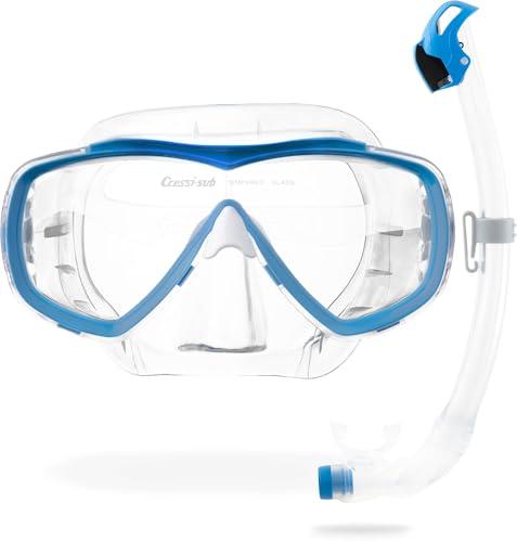 Cressi Estrella + Seal Dry Combo Clear/Azure - Set Snorkeling Adulti