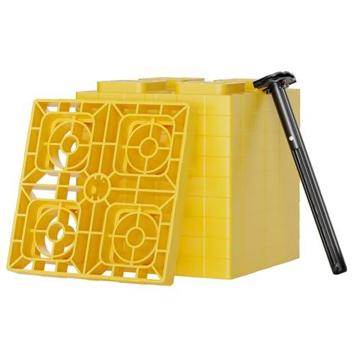 Wiltec Piastre di Appoggio per Camper e Roulotte - Set da 10, Portata 13,5T