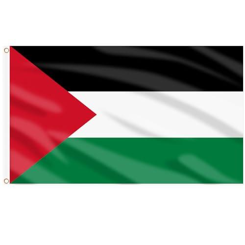 Bandiera Palestina AhfuLife, 150 x 90 cm, Con Occhielli in Ottone, per Uso Interno ed Esterno