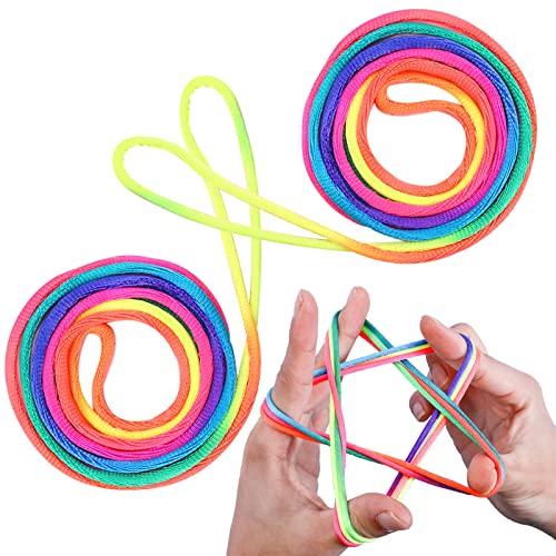 LABUYI 2 PCS Finger Twist Gioco A Filo Arcobaleno