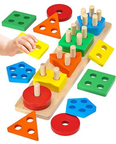Uping Giochi Montessori in Legno: Puzzle Educativo per Bambini 1-3 Anni
