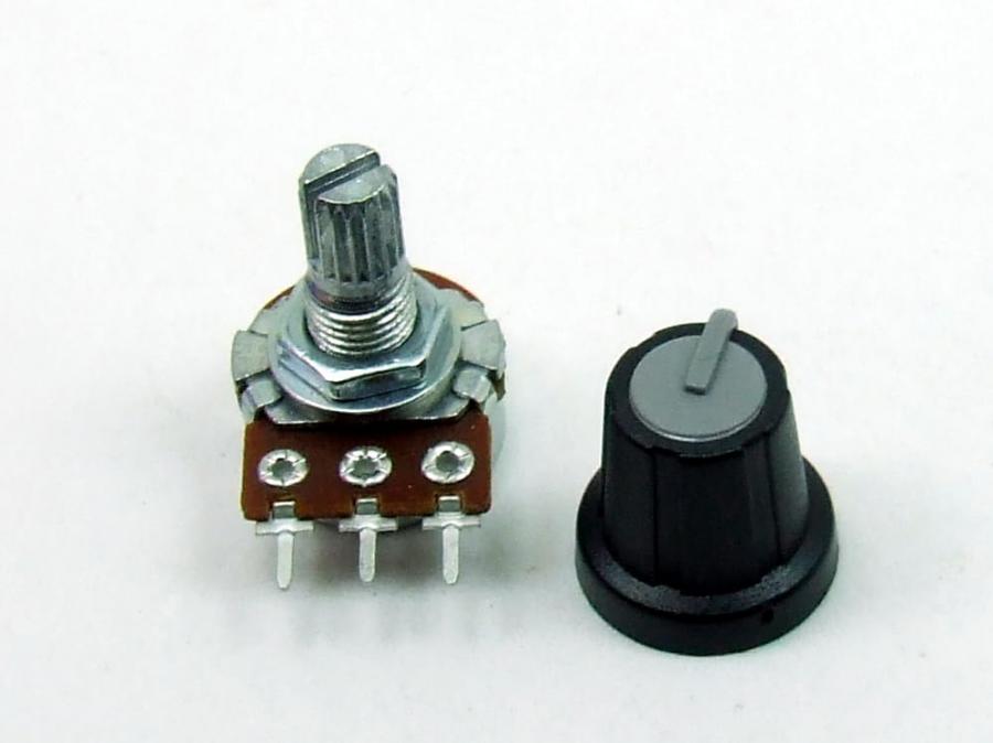 POPESQ® Potenziometro Logaritmico 50K con Manopola Grigia per PCB