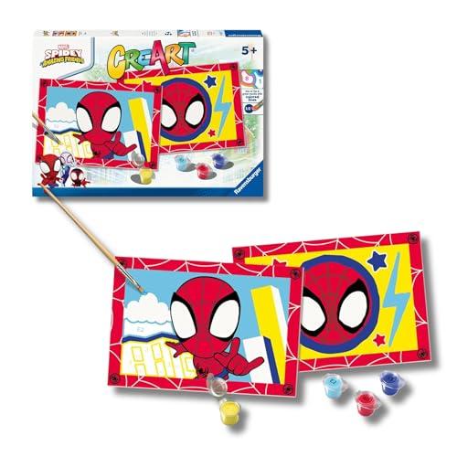 Ravensburger Creart Junior Pack 2: Spidey - Dipingere con i Numeri per Bambini