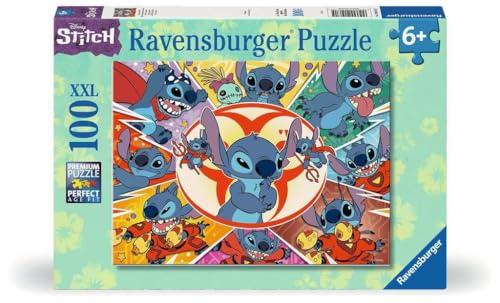 Ravensburger - Puzzle 100 Pezzi XXL Disney Stitch, Idea Regalo per Bambini 6+ Anni, Gioco Educativo e Stimolante