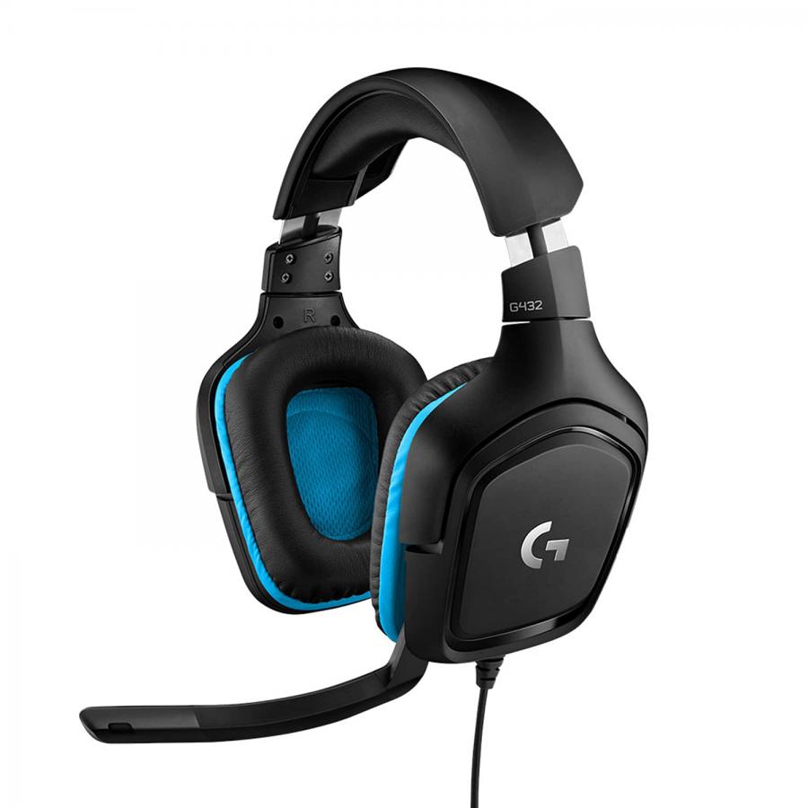 Logitech G432 Cuffie da Gioco con Audio Surround 7.1 - Nero/Blu