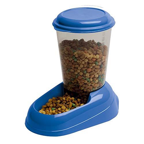 Ferplast Dispenser cibo secco per cani e gatti ZENITH 3 Litri Mangiatoia cibo biscotti per animali, Fondo antiscivolo, 20,2 x 29,2 x h 28,8 cm Blu