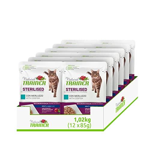 Natural Trainer Sterilised Adult Merluzzo e Fibra di Pisello - 12 x 85g