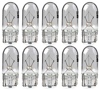 VS 10 LAMPADE LAMPADINE LUCI DI POSIZIONE TUTTO VETRO T 10 12V 5W 2.1x9.5d 501 Trasparente