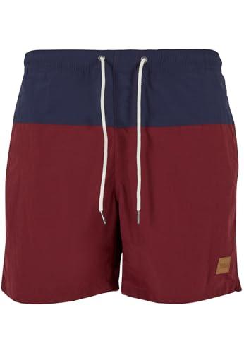 Urban Classics Block Swim Shorts Nvy/Burgundy 5XL
