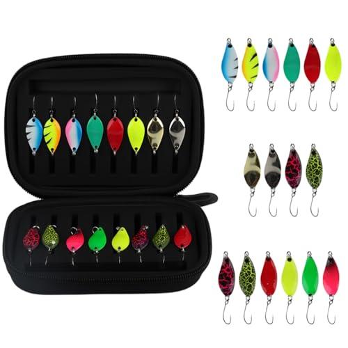 Yanghad Esche Artificiali Spinning, 16 Pezzi Spoon Trout Area