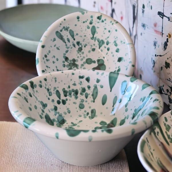 Catino in Ceramica Screziato Verde Ramina Lemmo - Ø 12 cm