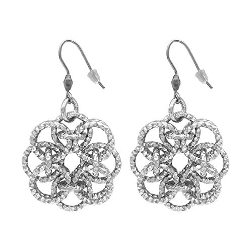 ParticolarModa Orecchini Pendenti Rosone Argentato