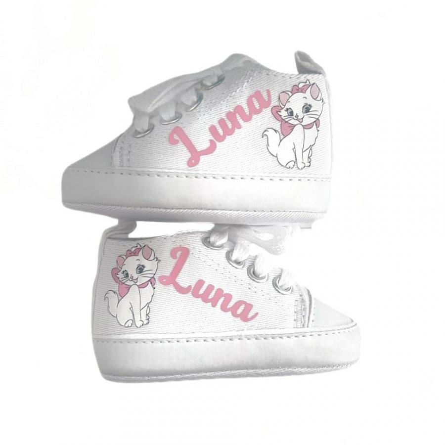Scarpine Neonato Personalizzate con Nome - Modello Minou (6-9 Mesi)
