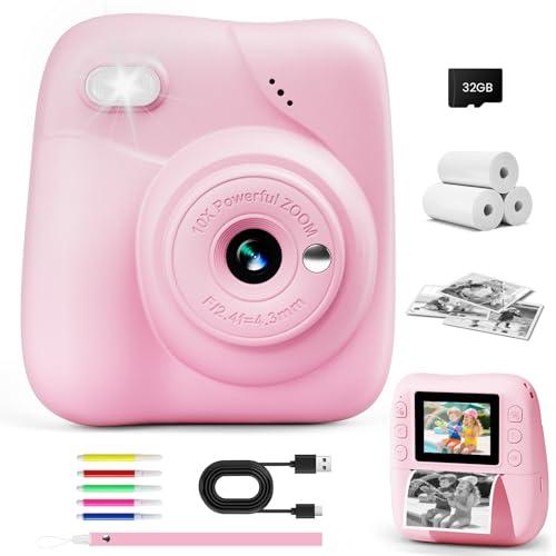 Fotocamera Istantanea Bambini MYSTILUCK – 48MP, 1080P, Con 32GB E Carta Termica, Regalo 3-12 Anni