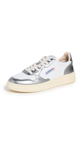 Autry Sneakers basse Medalist Donna, Wht/Acciaio, 42 EU