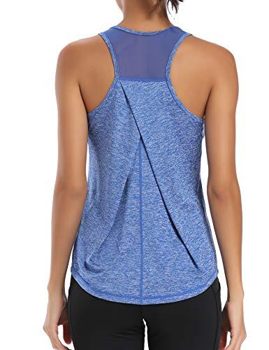Dawnrole Canotta Palestra Donna Fitness Top Sportivo in Rete Senza Maniche