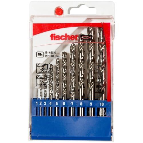 Fischer Set 10 Punte Trapano per Metallo HSS-G Professionali