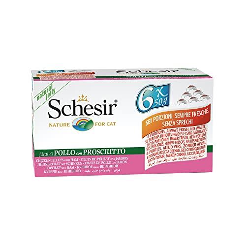 Schesir Country, Cibo Umido per Gatti Adulti al Gusto Pollo con Prosciutto - Totale 2.4Kg (48 Lattine Da 50g)