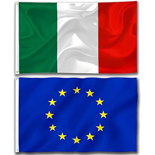Bandiere Italia e Unione Europea 90x150 cm