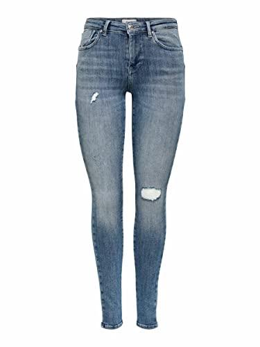 ONLY Onlpower Life Mid Push Jeans Donna Blu