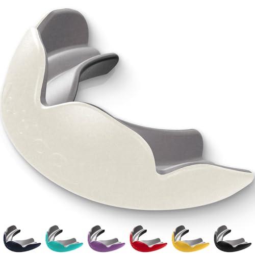 lobloo PRO-FIT Paradenti Professionale a Doppia Densità, Misura Media (10-13 anni), Colore Avorio