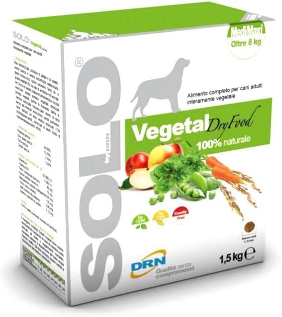 DRN Solo Vegetal Dry Food - Alimento Vegano per Cani Adulti - 3 x 1,5 kg