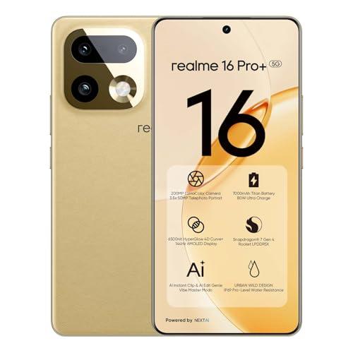 realme 16 Pro+ 5G Smartphone 12GB + 512GB, 200MP LumaColor Fotocamera + 50MP, Telefono Cellulare con Processore Snapdragon 7 Gen 4, Batteria 7000mAh e Ricarica da 80W, Cellulari da 6,8