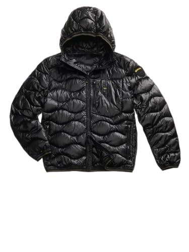 Blauer Piumino Uomo con Cappuccio e Trama ad Onde Wave 25WBLUC03074 8057629802838-2XL Nero 2XL