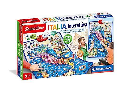 Clementoni 16445 - Sapientino - La Mappa Interattiva dell'Italia - Poster Elettronico Interattivo dell'Italia, Cartina Italia Politica, Gioco Educativo 3 Anni, Elettronico, Gioco Geografia Bambini