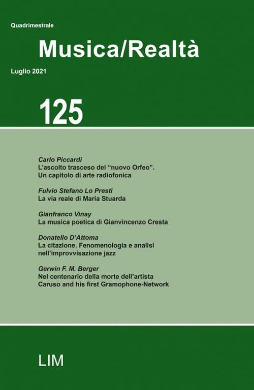 Musica/realtà (2021) (Vol. 125)