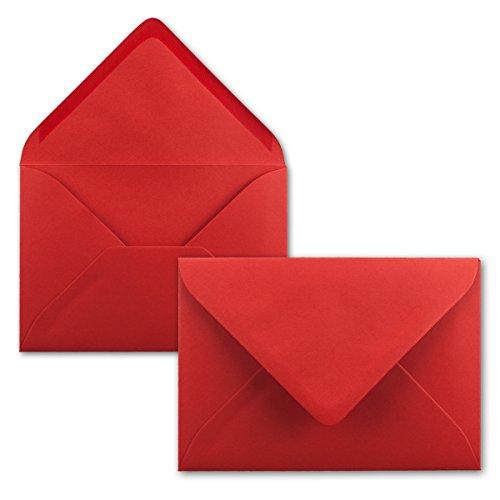50x Buste B6-17,5 x 12,5 cm - rosso - colla umida con lembo a punta - 120 g/m² - per matrimoni, biglietti d'auguri, inviti