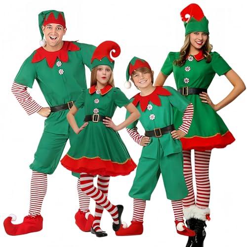 LCpddajlspig Vestito Elfo Set Famiglia (Bambino 4-5 Anni)