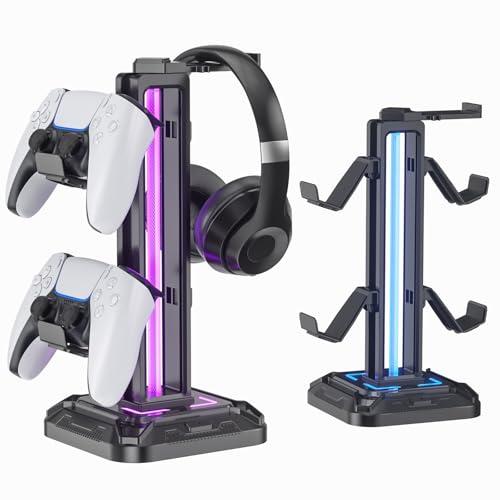 KDD Porta Cuffie Gaming con Illuminazione RGB e Supporto Controller