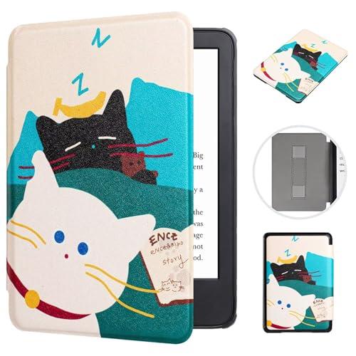 MOKASE Custodia per 7 Pollici Kindle Paperwhite 12a Generazione 2024 & Kindle Colorsoft Signature Edition, Cover Protettiva in Pelle PU Ultrasottile con Cinghia per 7