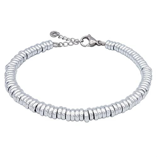 Bracciale Donna Regolabile Anellini Acciaio Alluminio ParticolarModa
