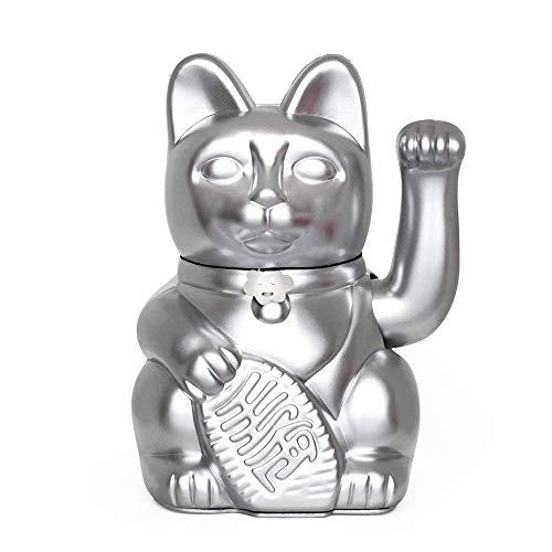 Gatto Portafortuna Maneki Neko Argento, L (12x9x18cm)