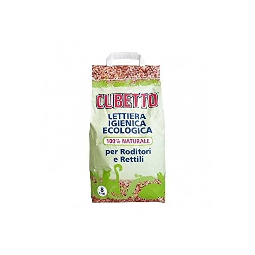 Cubetto - Lettiera in pellet per roditori, rettili, furetti e gatti lt.8 - 100% naturale e compostabile