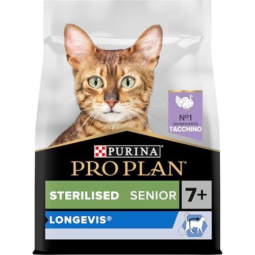Purina Pro Plan Longevis Sterilised Senior 7+ Crocchette Gatti Ricco in Tacchino